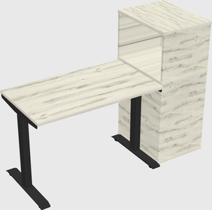 Height-adjustable desk - grade 3 w/cabinet