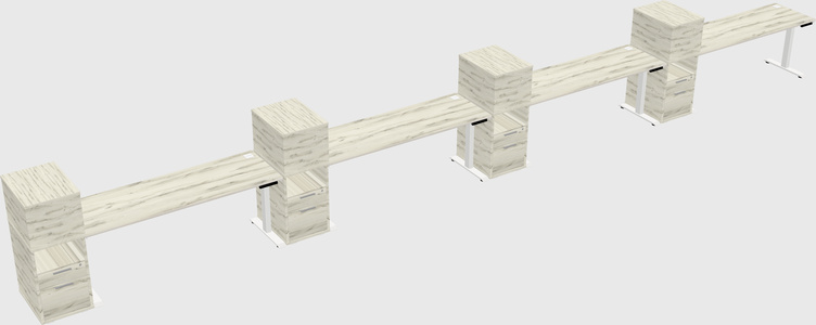 Height-adjustable desk - grade 3 w/cabinet