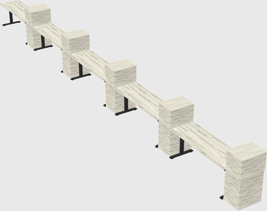 Height-adjustable desk - grade 3 w/cabinet