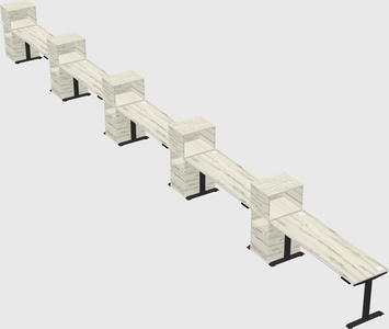 Height-adjustable desk - grade 3 w/cabinet