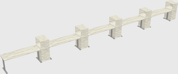 Height-adjustable desk - grade 3 w/cabinet