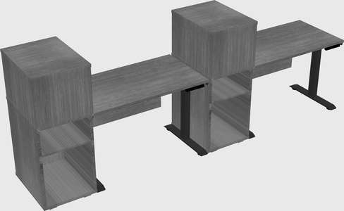 Height-adjustable desk - grade 3 w/cabinet