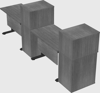 Height-adjustable desk - grade 3 w/cabinet