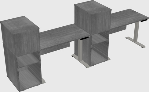 Height-adjustable desk - grade 3 w/cabinet