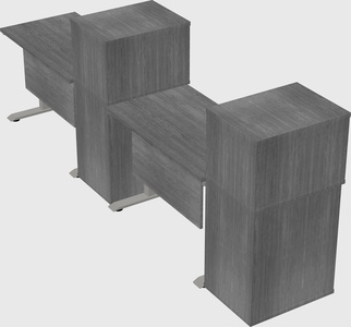 Height-adjustable desk - grade 3 w/cabinet