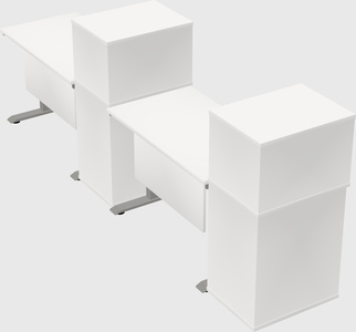 Height-adjustable desk - grade 3 w/cabinet