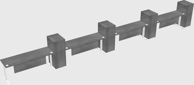 Height-adjustable desk - grade 3 w/cabinet