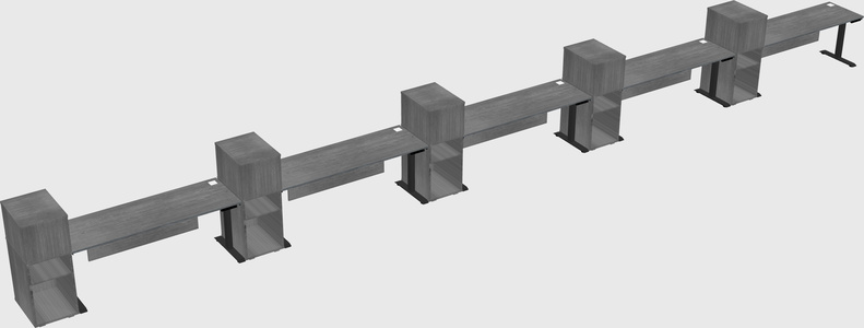 Height-adjustable desk - grade 3 w/cabinet