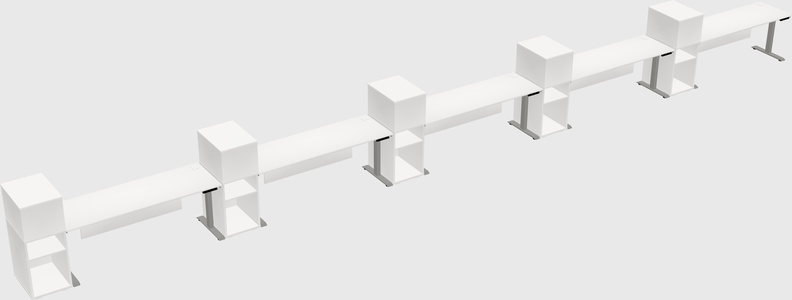 Height-adjustable desk - grade 3 w/cabinet