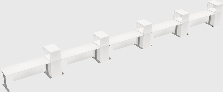 Height-adjustable desk - grade 3 w/cabinet