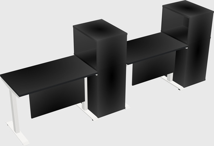 Height-adjustable desk - grade 3 w/cabinet