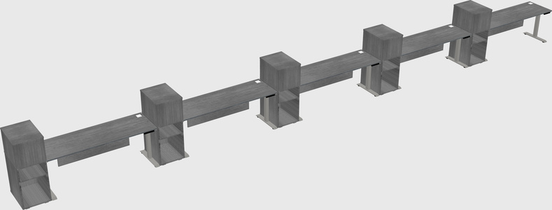 Height-adjustable desk - grade 3 w/cabinet