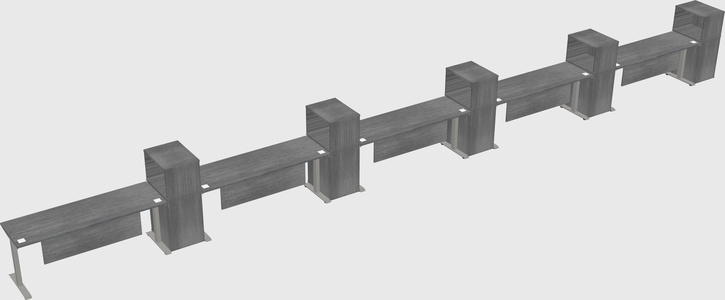 Height-adjustable desk - grade 3 w/cabinet
