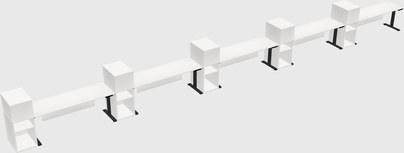 Height-adjustable desk - grade 3 w/cabinet