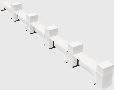 Height-adjustable desk - grade 3 w/cabinet