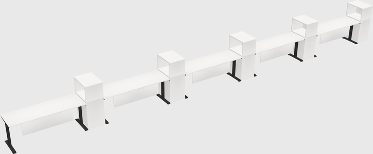 Height-adjustable desk - grade 3 w/cabinet