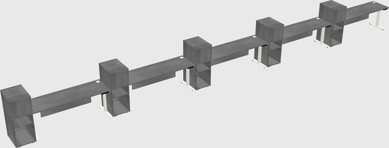 Height-adjustable desk - grade 3 w/cabinet
