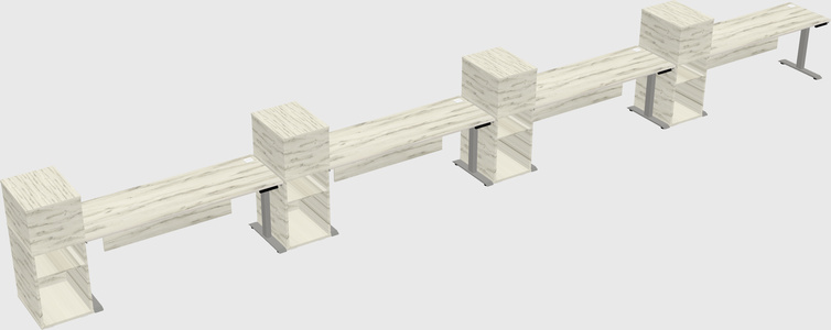 Height-adjustable desk - grade 3 w/cabinet