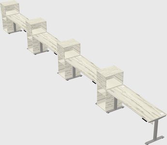 Height-adjustable desk - grade 3 w/cabinet