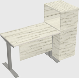 Height-adjustable desk - grade 3 w/cabinet