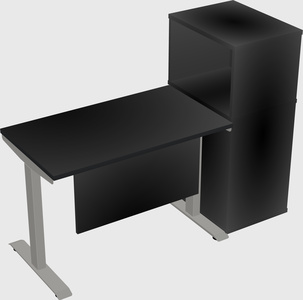 Height-adjustable desk - grade 3 w/cabinet