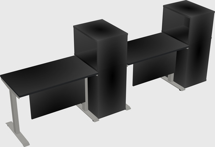 Height-adjustable desk - grade 3 w/cabinet