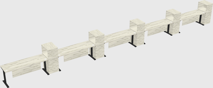 Height-adjustable desk - grade 3 w/cabinet