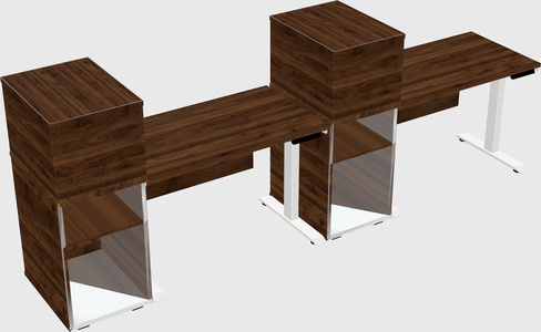 Height-adjustable desk - grade 3 w/cabinet