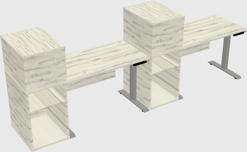 Height-adjustable desk - grade 3 w/cabinet