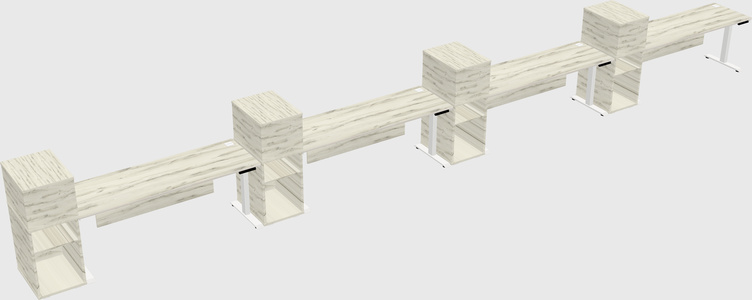 Height-adjustable desk - grade 3 w/cabinet