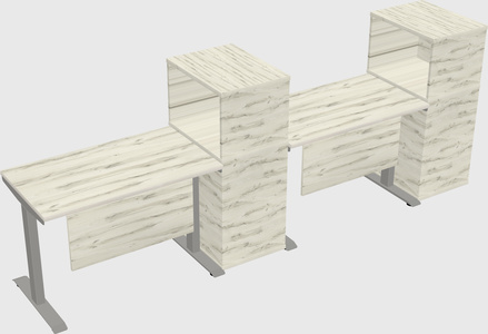 Height-adjustable desk - grade 3 w/cabinet