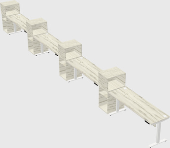 Height-adjustable desk - grade 3 w/cabinet