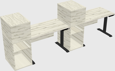 Height-adjustable desk - grade 3 w/cabinet