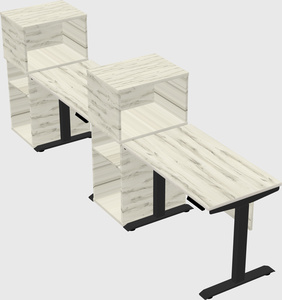 Height-adjustable desk - grade 3 w/cabinet