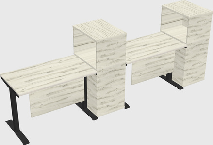 Height-adjustable desk - grade 3 w/cabinet