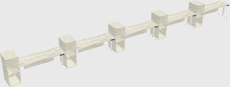 Height-adjustable desk - grade 3 w/cabinet