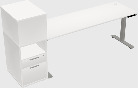 Height-adjustable desk - grade 3 w/cabinet