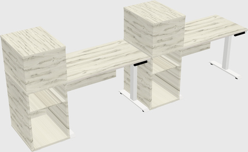 Height-adjustable desk - grade 3 w/cabinet