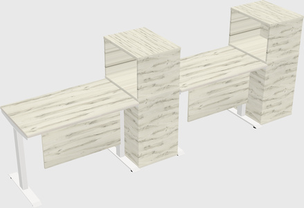 Height-adjustable desk - grade 3 w/cabinet