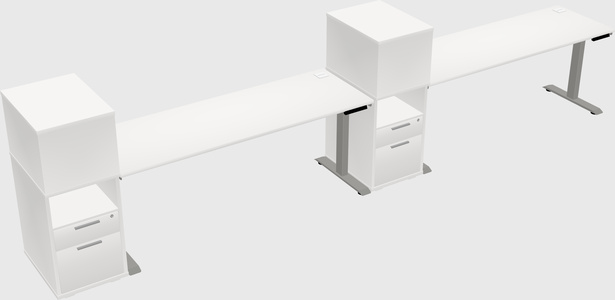 Height-adjustable desk - grade 3 w/cabinet