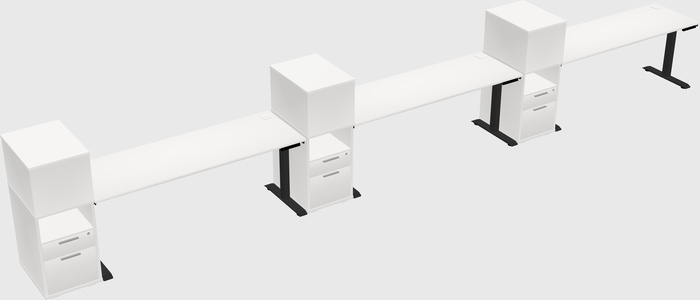 Height-adjustable desk - grade 3 w/cabinet