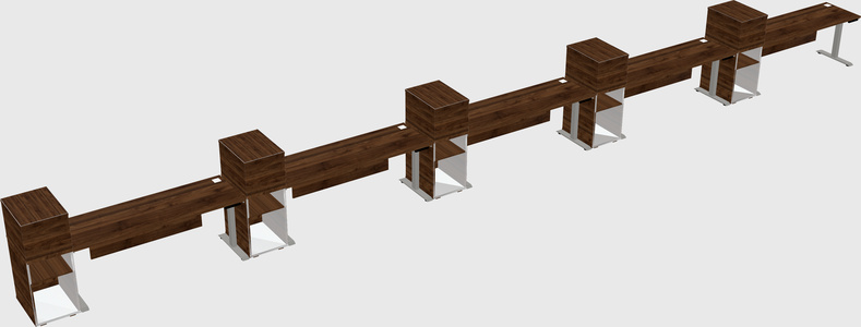 Height-adjustable desk - grade 3 w/cabinet