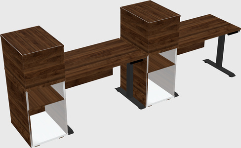Height-adjustable desk - grade 3 w/cabinet