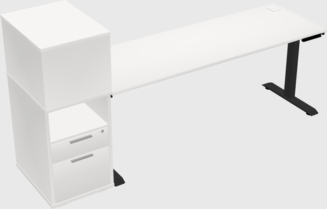 Height-adjustable desk - grade 3 w/cabinet