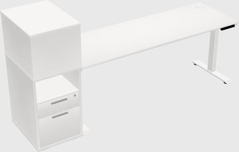 Height-adjustable desk - grade 3 w/cabinet
