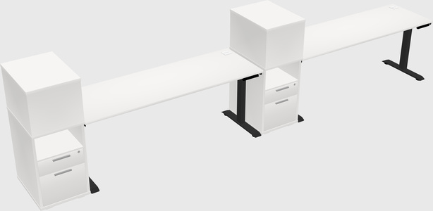 Height-adjustable desk - grade 3 w/cabinet