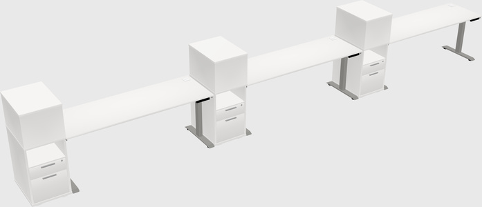Height-adjustable desk - grade 3 w/cabinet