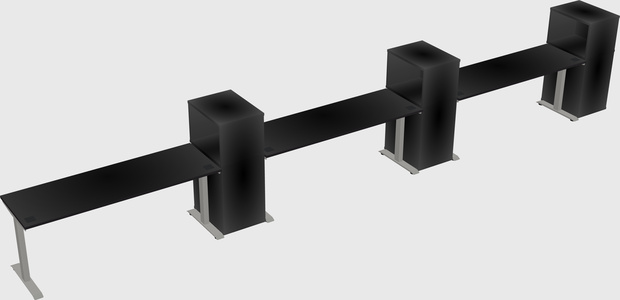 Height-adjustable desk - grade 3 w/cabinet