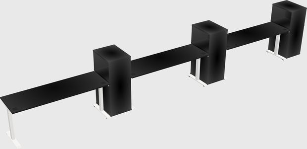 Height-adjustable desk - grade 3 w/cabinet