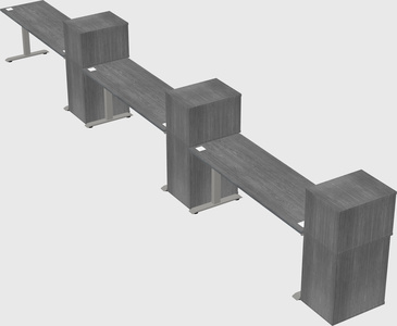 Height-adjustable desk - grade 3 w/cabinet